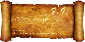 Fábri Ibolya névjegykártya