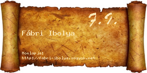 Fábri Ibolya névjegykártya